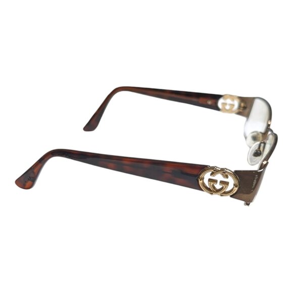 Gucci Italy GG 2844 NVX Dark Brown Half Rim Eyeglasses Frame 51-17-135 FLAW - Picture 2 of 13